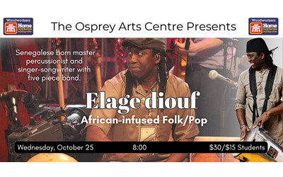 Élage Diouf - African Infused Pop, October 25, 2024 Osprey Arts Centre, Shelburne, NS