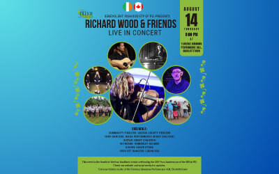 Richard Wood & Friends Live in Concert,  August 14, 2025 Florence Simmons Performance Hall, Charlottetown, PE