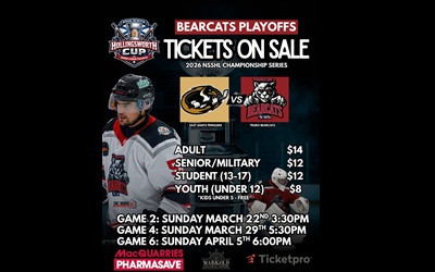 Truro Mosaik Sr. A Bearcats - Championship series, March 22, 29 & April 5 2026 Colchester Legion Stadium, Truro, NS