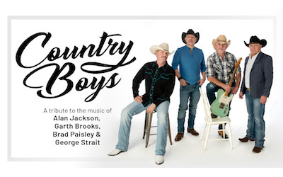 COUNTRY BOYS: Tribute to Alan Jackson, Garth Brooks, Brad Paisley & George Strait, October 3, 2026 L.E.Reinsborough Community Theatre, Heron Bay (Dalhousie), NB
