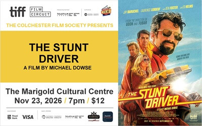TIFF Film Circuit: The Stunt Driver, November 23, 2026 Marigold Cultural Centre, Truro, NS